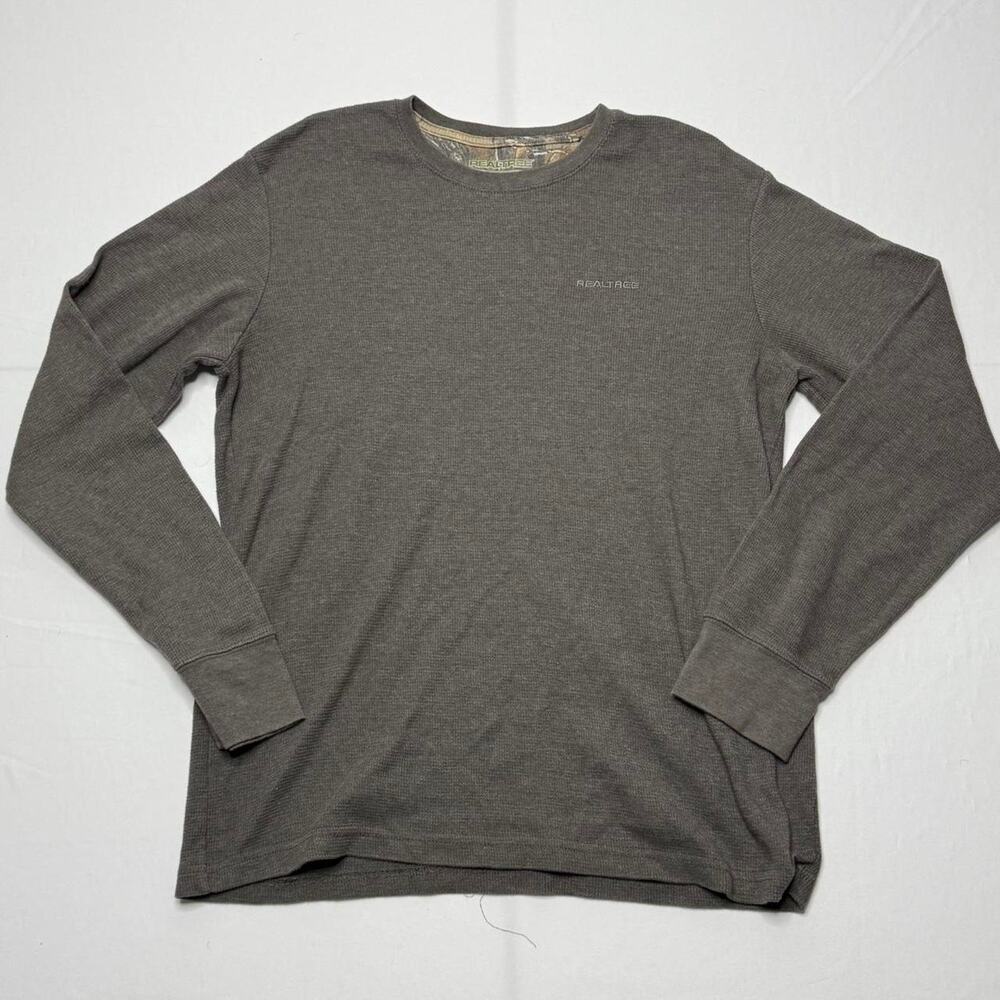 Realtree Thermal Long Sleeve Shirt Size XL Brown Waffle Knit